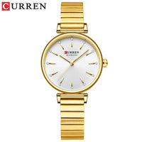 CURREN Women Watch Top Brand Luxury Gold Female Waterproof Clock Silver Stainless Steel Bracelet Simple Ladies Wristwatch 9081