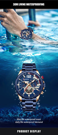 CURREN Casual Business Chronograph Waterproof Stainless Steel Watch Mens New Luxury Fashion Quartz Men Wristwatch часы мужские