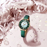 New CURREN Woman Watch Top Luxury Brand Elegant Ladies Quartz Wristwatches with Leather Strap Charming Design Girl Clock
