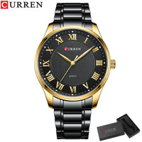 CURREN Gold Men's Watch Top Brand Luxury Gold Quartz Stainless Steel Waterproof Business Fashion Simple Watch Relogio Masculino
