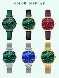 CURREN Fashion Women's Watches Leather Strap Quartz Wristwatch Classic Simple Thin Watch