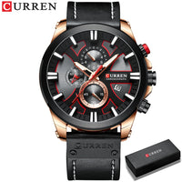 CURREN Brand Chronograph Sports Men's Watch Quartz Clock Leather Men's Luminous Watch Calendar Clock Relogio Masculino