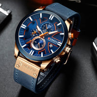 CURREN Brand Chronograph Sports Men's Watch Quartz Clock Leather Men's Luminous Watch Calendar Clock Relogio Masculino