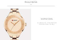 Curren 9015 Women Watches Luxury Gold Black Full Steel Dress Jewelry Quartz Watch Ladies Fashion Elegant Clock Relogio Feminino