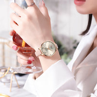 CURREN Watches Women Top Brand Leather Quartz Wristwatch Luxury Design Clock for Ladies Charm Flowers Dial Montre Femme