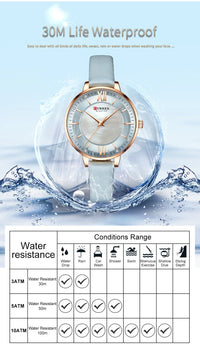 New CURREN Woman Watch Top Luxury Brand Elegant Ladies Quartz Wristwatches with Leather Strap Charming Design Girl Clock