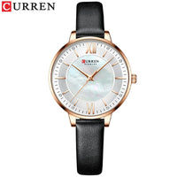 New CURREN Woman Watch Top Luxury Brand Elegant Ladies Quartz Wristwatches with Leather Strap Charming Design Girl Clock