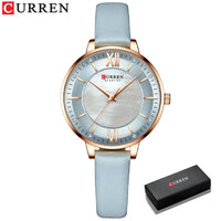 New CURREN Woman Watch Top Luxury Brand Elegant Ladies Quartz Wristwatches with Leather Strap Charming Design Girl Clock