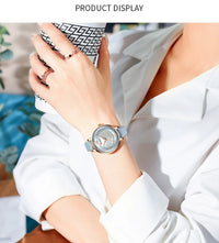 New CURREN Woman Watch Top Luxury Brand Elegant Ladies Quartz Wristwatches with Leather Strap Charming Design Girl Clock