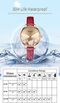 CURREN Top Brand Luxury Ladies Watches Casual Leather Clock Ultra Thin Waterproof Quartz Watch Women Fashion Bracelet Wristwatch