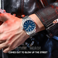 CURREN 8452 Men Quartz Watch Simple Fashion Leisure Business Clock Black Silvery Stainless Steel Strap Wristwatch for Male