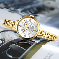 CURREN Luxury Woman Wristwatch Elegant Waterproof Stainless Steel Watch for Ladies Dress Diamond Quartz Women's Watches Reloj