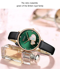 CURREN 9077 Ultra-thin Quartz Watch for Ladies, Waterproof Minimalist Small Dial Round Wristwatch