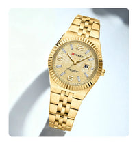 CURREN Women's Watch Analog Quartz Waterproof Ladies Wrist Watches with Date Dainty Fashion Luxury Stainless Steel Watch