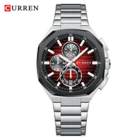 CURREN Luxury Business Wristwatch Stainless Steel Quartz Sport Chronograph Clock Fashion Male Watch Ideal Present for Daily