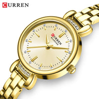 CURREN Luxury Brand Women's Watch Elegant Fashion Stainless Steel Waterproof Ladies Wristwatches with Rhinestone
