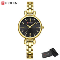 CURREN Luxury Brand Women's Watch Elegant Fashion Stainless Steel Waterproof Ladies Wristwatches with Rhinestone