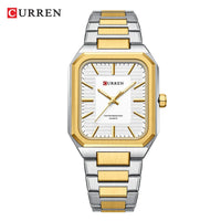 CURREN NEW Stainless Steel Strap Vintage Rectangle Dial Quartz Watches for Men Luminous Hands Waterproof