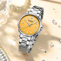 CURREN New Watch Women Fashion Casual Stainless Steel Watches Simple Ladies Round Dial Quartz Wristwatches Clock Reloj Mujer