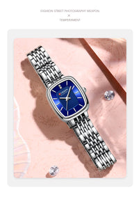 Curren 9093 Women's Quartz Watch Waterproof Luxury Party Women's Watch Elegant Gold Rectangular Dial Quartz Watch Bracelet Gift