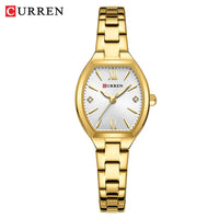 CURREN Simple Quartz Watch for Women Luxury Vintage Wristwatch Luminous Hands Stainless Steel Bracelet Women's Dress Watch