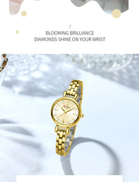 CURREN Luxury Brand Women's Watch Elegant Fashion Stainless Steel Waterproof Ladies Wristwatches with Rhinestone