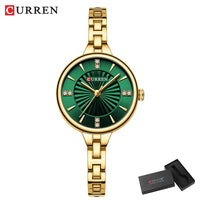 Ladies small dial chain watch waterproof round simple for women Simple Romantic Rhinestone Dial with Stainless Steel Bracelet