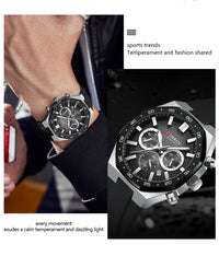 CURREN 8489 New Mens Watches Waterproof Sports Watch Silicone Strap Chronograph Quartz Wristwatch Relogios Masculino+BOX