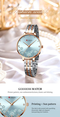 CURREN 9068 Fashion Women Watches Stainless Steel strap Ultra Thin Quartz Watch Woman Romantic Clock Women Watches Montre Femme