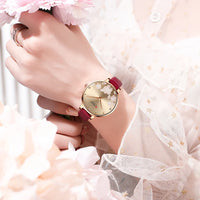 CURREN Watches for Woman Fashion Waterproof Clock Top Brand Luxury Creative Romantic Flower Dial Wristwatch Gift 9068
