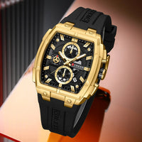 CURREN Original Silicon Strap Multi-functional Dialn Auto Date Design Men's Watch Sports Chronograph Watches