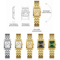CURREN Luxury Ladies Fashion Quartz Watch Simple Scale Square Quality Women Watches Business Stainless Steel Folding Clock