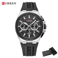 CURREN Luxury Man Wristwatch Chronograph Date Waterproof Rubber band Casual Quartz Men's Watches Sports Male Clock Reloj