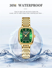 Curren 9093 Women's Quartz Watch Waterproof Luxury Party Women's Watch Elegant Gold Rectangular Dial Quartz Watch Bracelet Gift