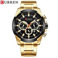 CURREN 8361 Classic Business & Fashion Six-Hand Men's Quartz Watch, Water-Resistant Stainless Steel Strap with Calendar