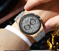 CURREN Luxury Man Wristwatch Chronograph Date Waterproof Rubber band Casual Quartz Men's Watches Sports Male Clock Reloj