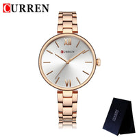CURREN Fashion Women Watches Top Brand Luxury Lady Girl Wristwatch Rose Gold Stainless Steel Bracelet Classic Female Clock 9017
