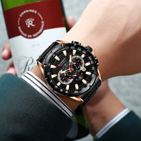CURREN 8363 Casual Sport Chronograph Men's Watches Stainless Steel Band Wristwatch Big Dial Quartz Clock with Luminous Pointers