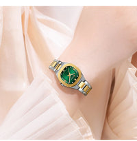 CURREN Jam Tangan Perempuan Original Waterproof Quartz Stainless Steel Minimalis Green Watch Women 9104
