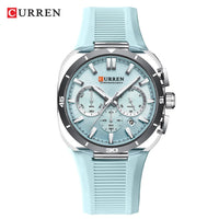 CURREN 8502 Brand New Quartz Watches for Men Chronograph Calendar Luminous Sport 30M Waterproof Silicone Strap Mens Wristwatch
