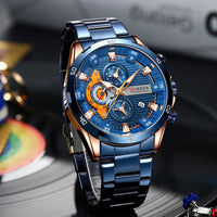 CURREN 8402 Men's Stainless Steel Watch Creative Fashion Luminous Dial with Chronograph Leisure Luxury Men's Watch Reloj Hombre
