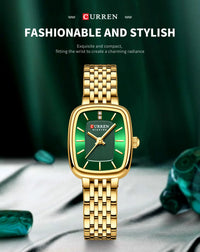 Curren 9093 Women's Quartz Watch Waterproof Luxury Party Women's Watch Elegant Gold Rectangular Dial Quartz Watch Bracelet Gift