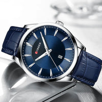 CURREN 8365 Men's Minimalist Calendar Water-Resistant Quartz Watch, Business Style with Leather Strap