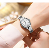 CURREN Simple Quartz Watch for Women Luxury Vintage Wristwatch Luminous Hands Stainless Steel Bracelet Women's Dress Watch