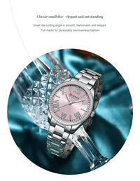 CURREN NEW Luxury Quartz Women's Bracelet Wristwatches with Rhinestone Dial Elegant Luminous Hands Stainless Steel Watches