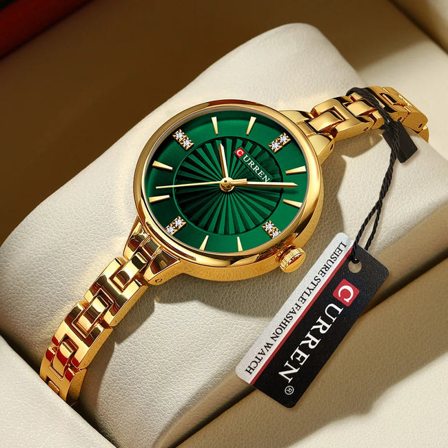 CURREN Luxury Woman Wristwatch Elegant Waterproof Stainless Steel Watch for Ladies Dress Diamond Quartz Women's Watches Reloj
