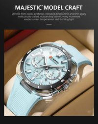 CURREN 8502 Brand New Quartz Watches for Men Chronograph Calendar Luminous Sport 30M Waterproof Silicone Strap Mens Wristwatch