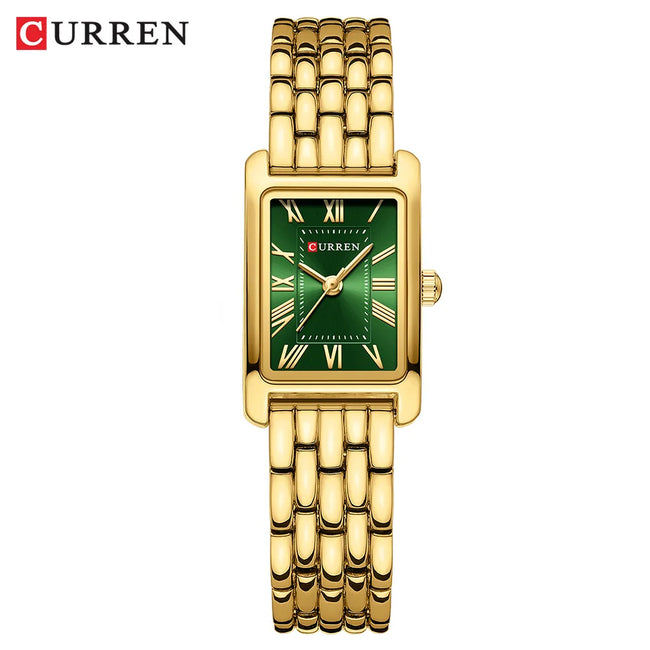 CURREN-Women's Simple Dial Wristwatch, Elegant and Charming Bracelet Quart Watches for Lady, Fashion Brand