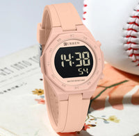 CURREN Woman Fashion Watches Fashion Sports Watch Silicone Strap 3ATM Waterproof Time Display Women's LED Digital Watch Gift