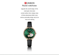 CURREN 9077 Ultra-thin Quartz Watch for Ladies, Waterproof Minimalist Small Dial Round Wristwatch
